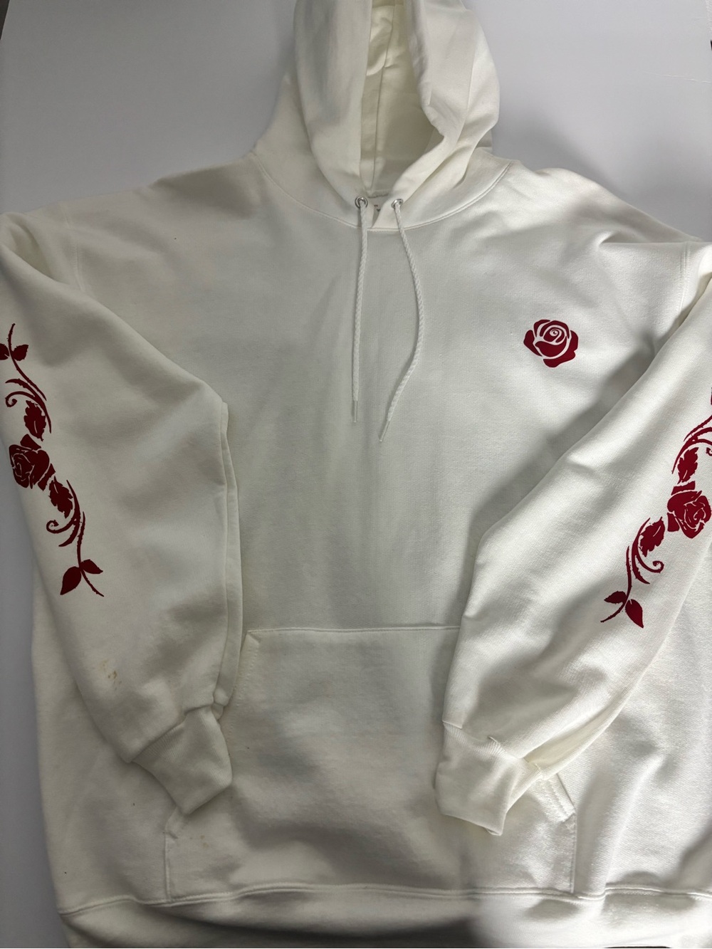Hanes White EcoSmart Pullover Hoodie with Drawcord